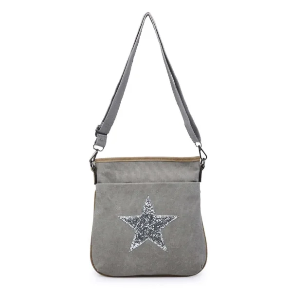 Canvas Glitter Cross Body Star Bag - Image 5