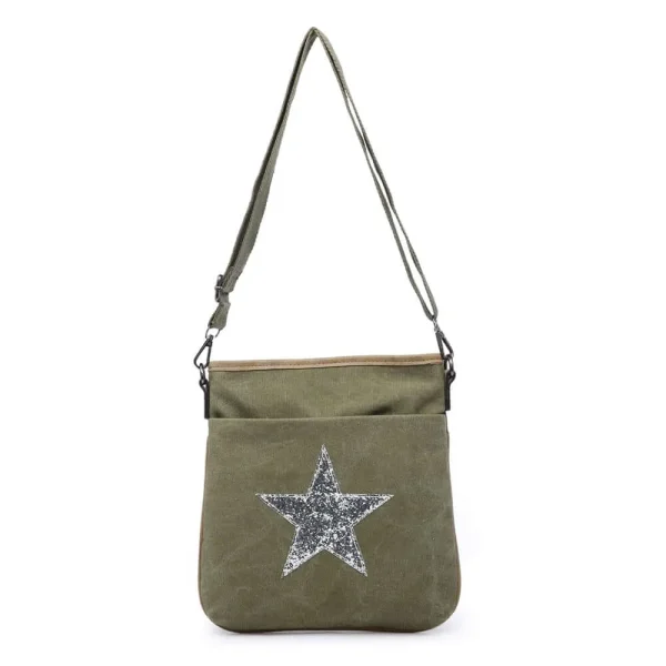 Canvas Glitter Cross Body Star Bag - Image 4