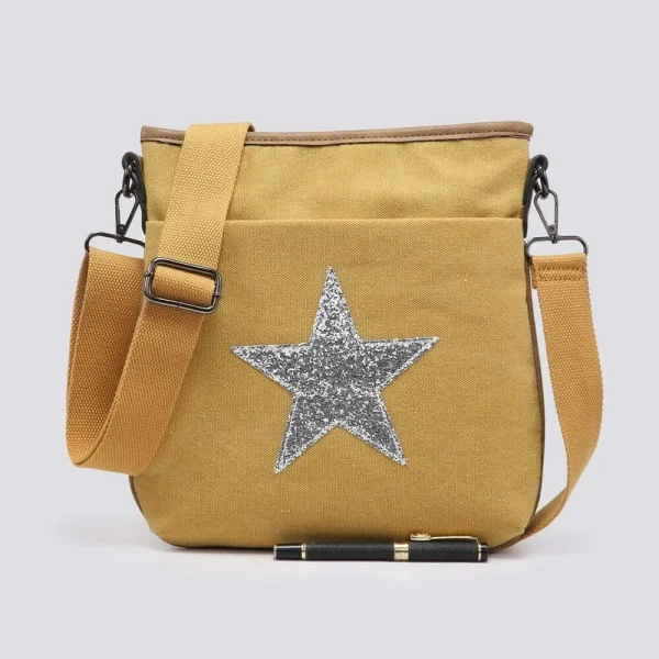 Canvas Glitter Cross Body Star Bag - Image 2