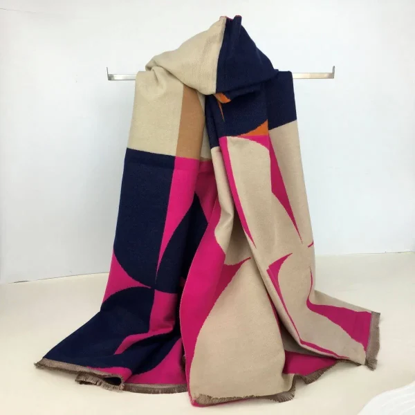 Abstract Large Flower Super Soft Scarf - Image 4