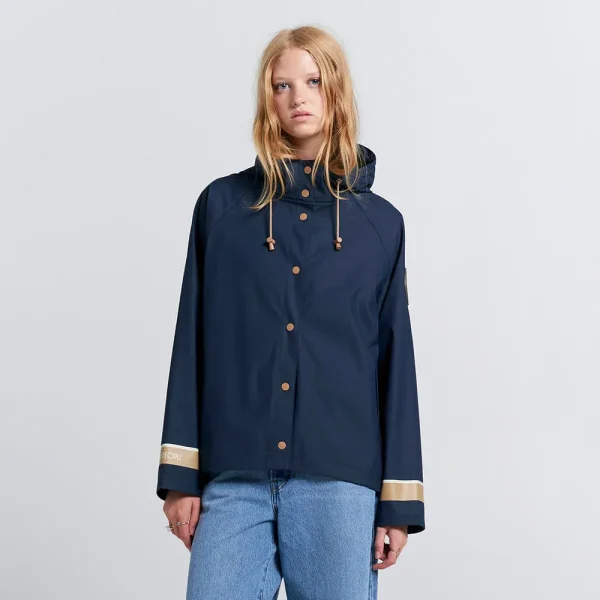 Merry People X Karen Walker Rain Jacket // French Navy & Tan