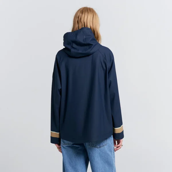 Merry People X Karen Walker Rain Jacket // French Navy & Tan - Image 3