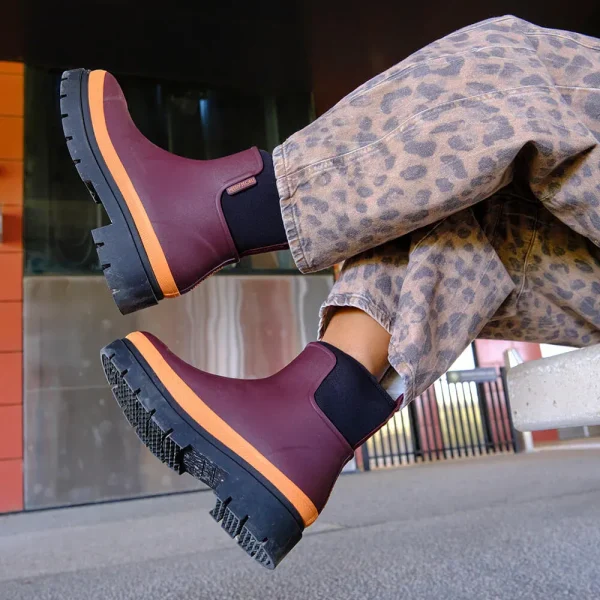 Tully Boot // Plum & Neon Orange - Image 6