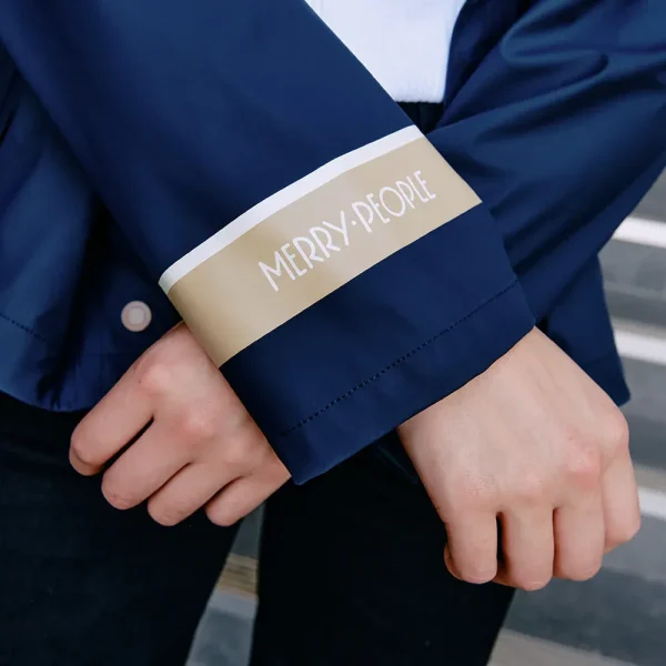 Merry People X Karen Walker Rain Jacket // French Navy & Tan - Image 7