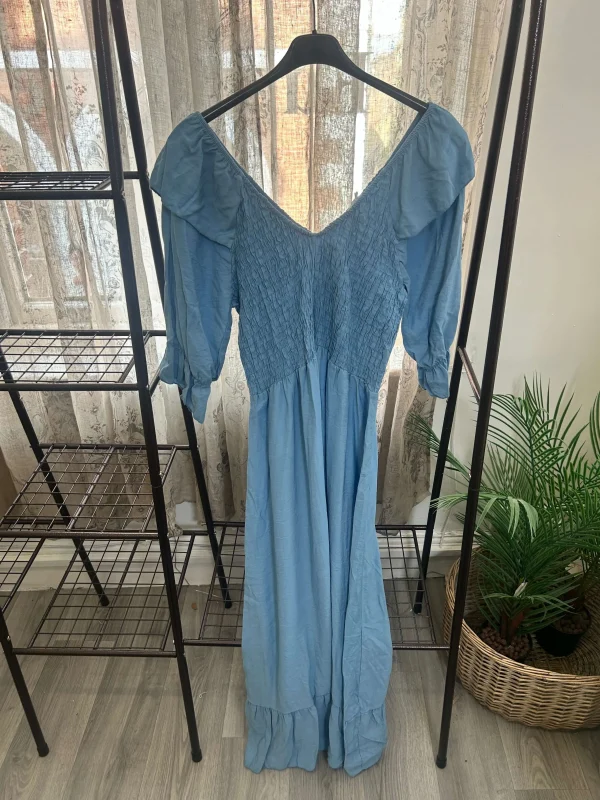 Frill Sleeve Shirred Waist Maxi Dress - Image 5