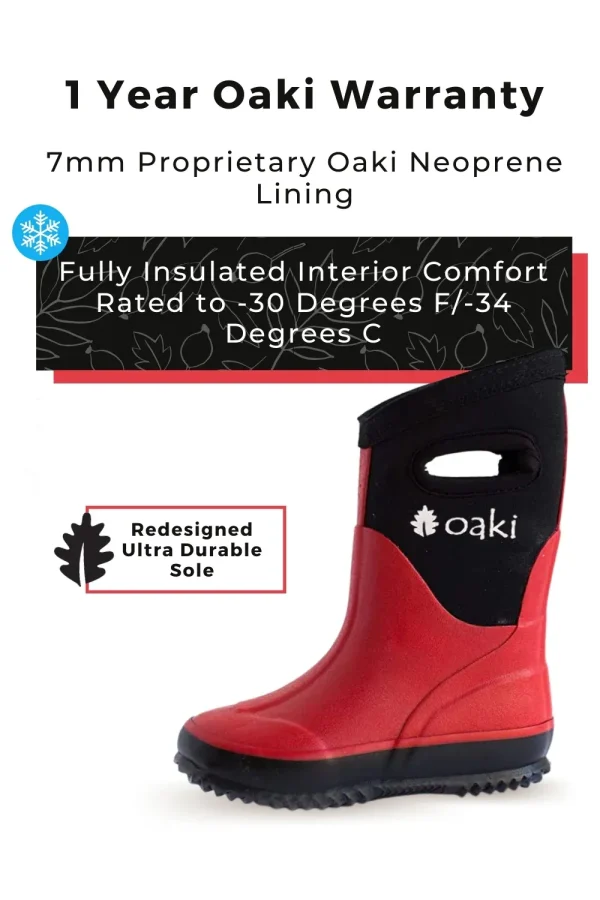 Red Neoprene Rain/Snow Boots - Image 5