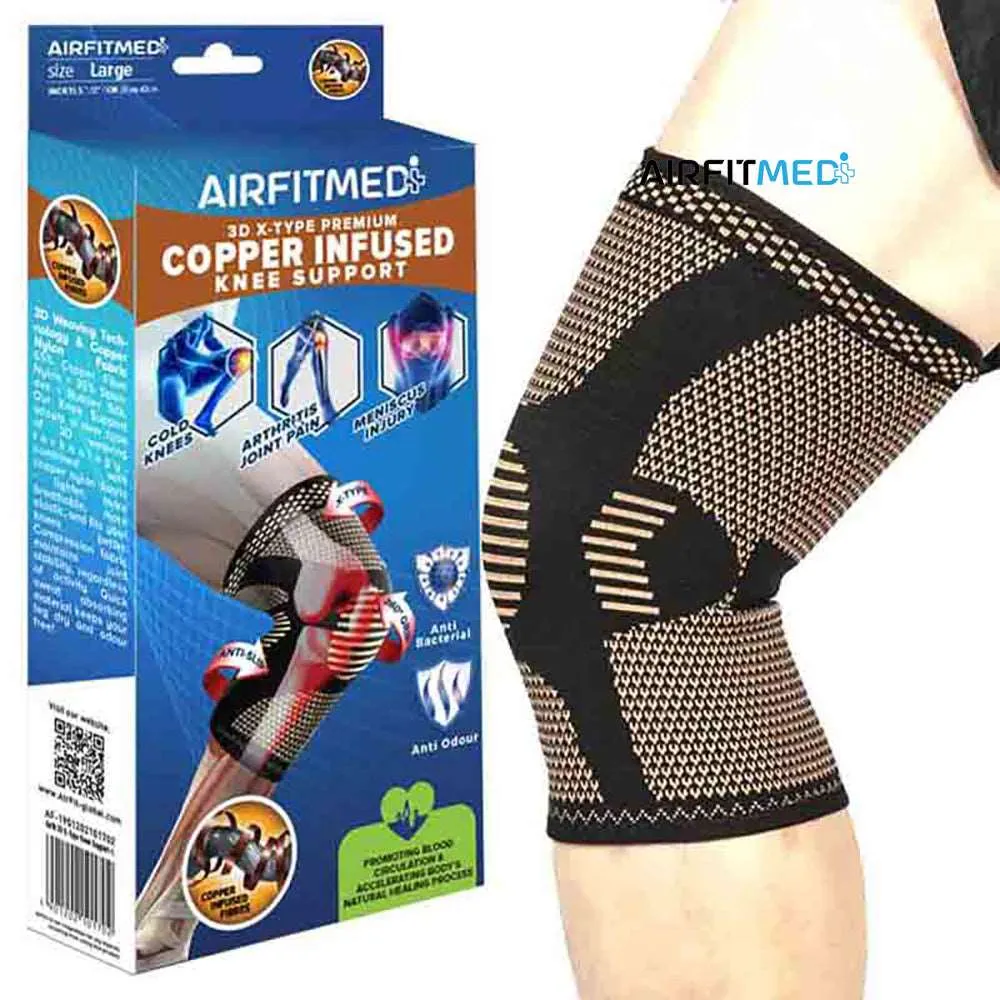 AirFit Medi - 3D X-Type Support Knee Sleeve (Copper Infused)