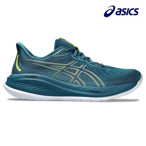 ASICS Men Gel-Cumulus 26 2E - Evening Teal / Bright Yellow - Image 14