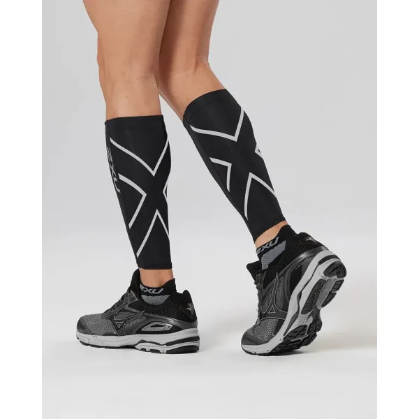 2XU Compression Calf Guards - Black / Black - Image 2