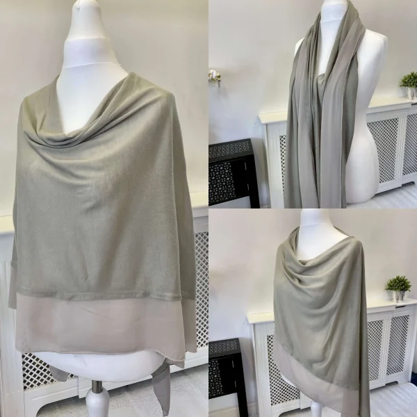 Chiffon Edged 3 in 1 Ladies Poncho - Image 5