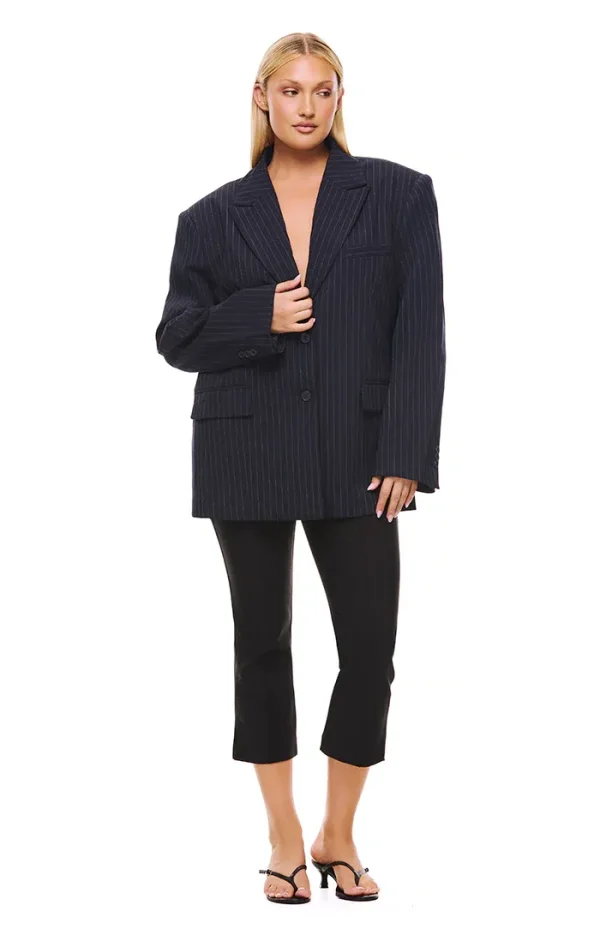 THE ISLA NAVY PINSTRIPE BLAZER - Image 3