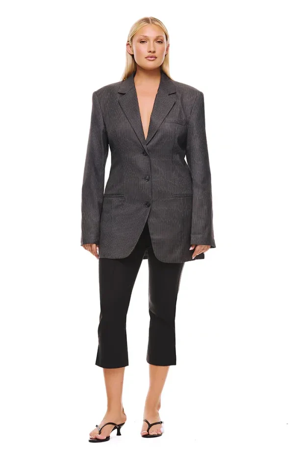 THE SAWYER GREY PINSTRIPE BLAZER