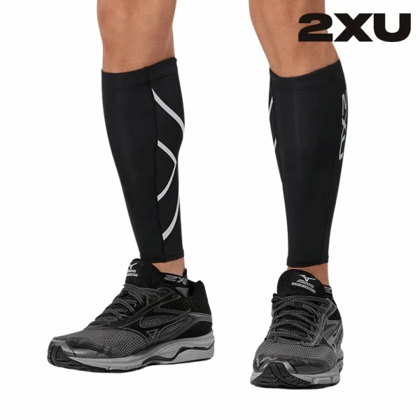 2XU Compression Calf Guards - Black / Black