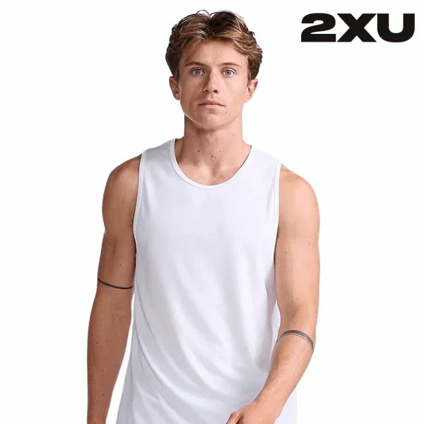 2XU Men Aero Tank - White / Silver Reflective