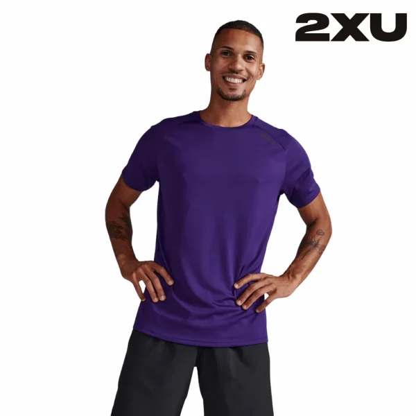 2XU Men Aero Tee - Acai / Black Reflective