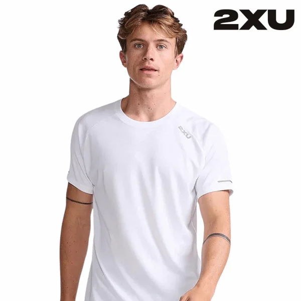 2XU Men Aero Tee - White / Silver Reflective