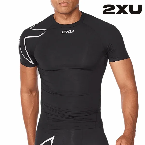 2XU Men Core Compression Short Sleeve - Black / Silver