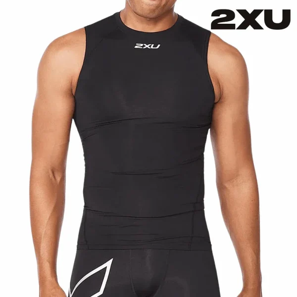 2XU Men Core Compression Sleeveless - Black / Silver