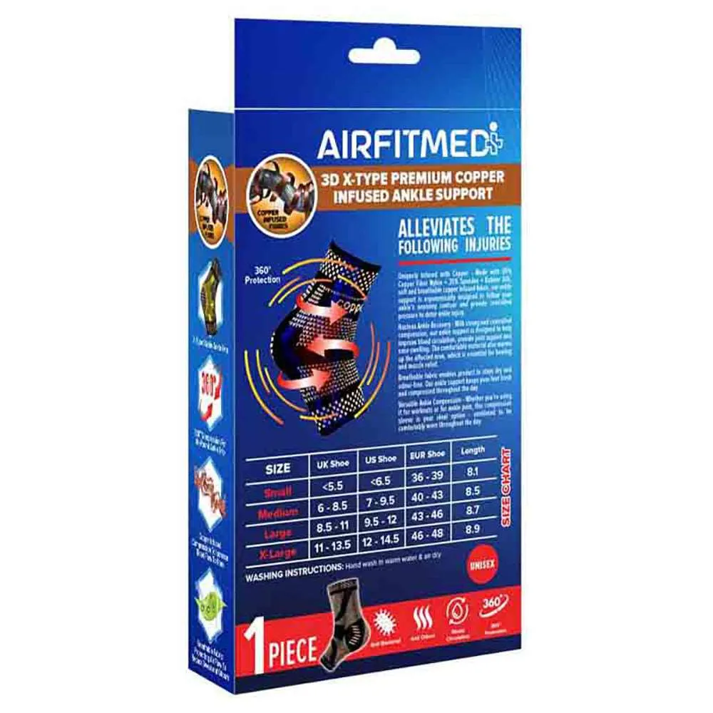 AirFit Medi - 3D X-Type Support Ankle Sleeve (Copper Infused) - Image 2
