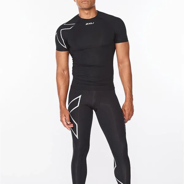 2XU Men Core Compression Short Sleeve - Black / Silver - Image 5