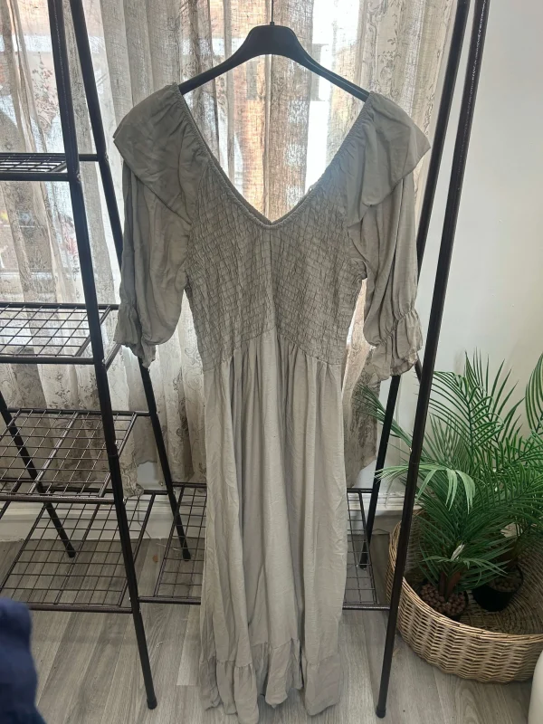 Frill Sleeve Shirred Waist Maxi Dress - Image 4