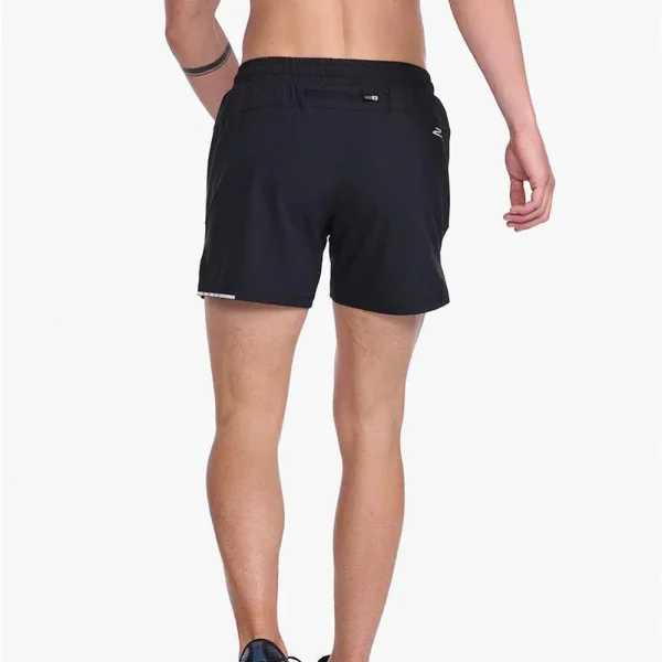 2XU Men Aero 5 Inch Shorts - Black / Silver Reflective - Image 3