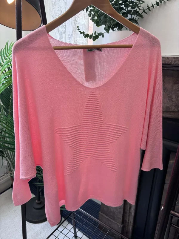 Luna Ribbed Star Print Fine Knit Jumper - Image 2