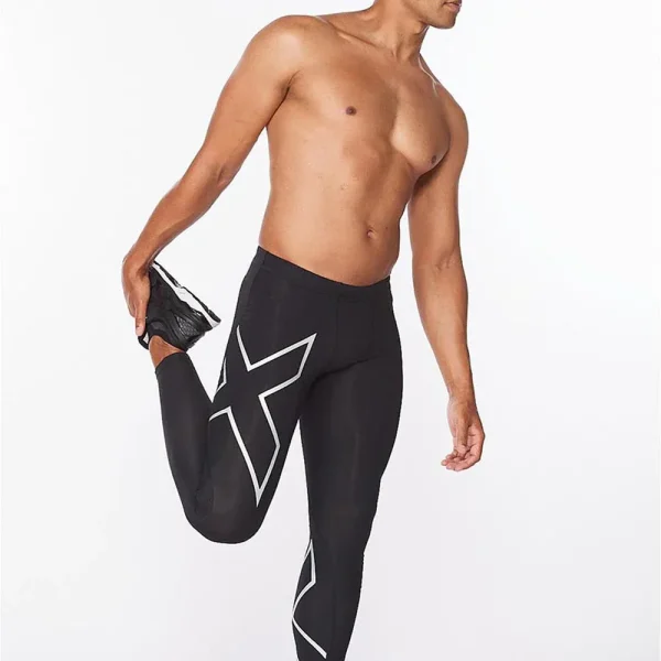 2XU Men Core Compression Tights - Black / Silver - Image 5