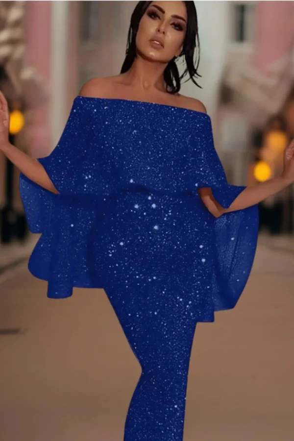 Wynonna - off-shoulder glitter maxi jurk - Image 2
