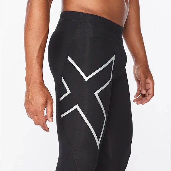 2XU Men Core Compression Tights - Black / Silver - Image 2
