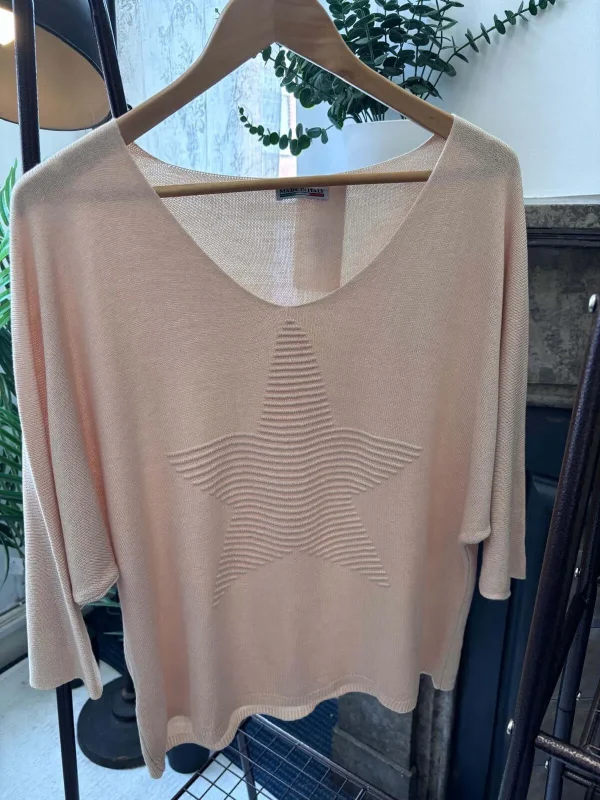 Luna Ribbed Star Print Fine Knit Jumper - Image 5