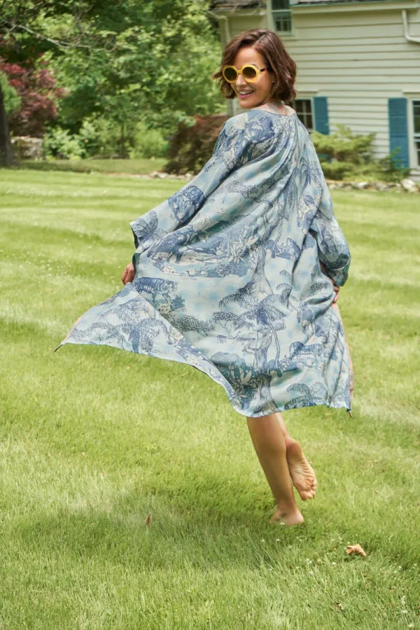 Powder Design Tropical Toile Kimono Gown - Denim and Petal - Image 3