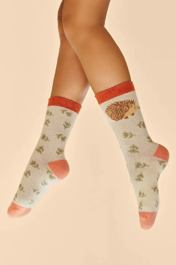Powder Design Happy Hedgehog Cosy Socks - Cream