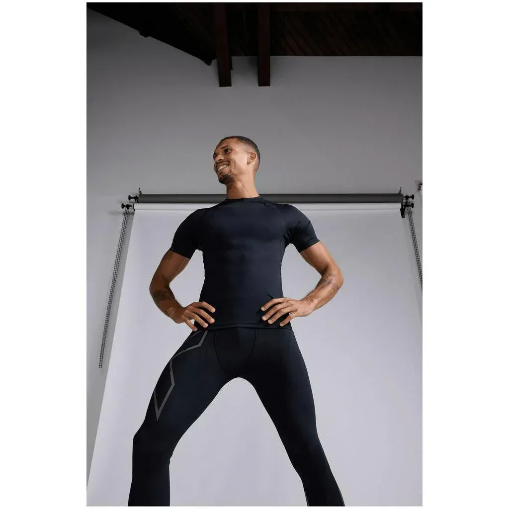 2XU Men Core Compression Short Sleeve - Black / No Logo - Image 8