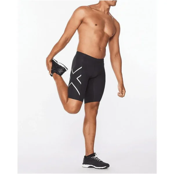 2XU Men Core Compression Shorts - Black / Silver - Image 5