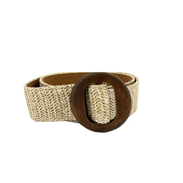 Wood Buckle Straw Belts - Image 2