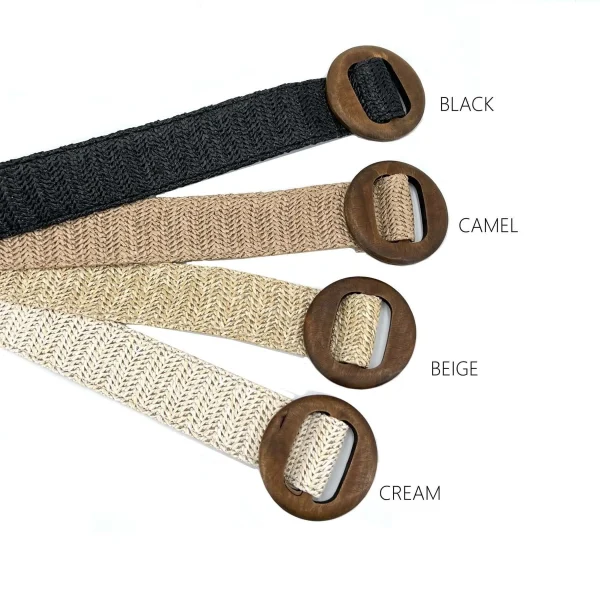 Wood Buckle Straw Belts - Image 3