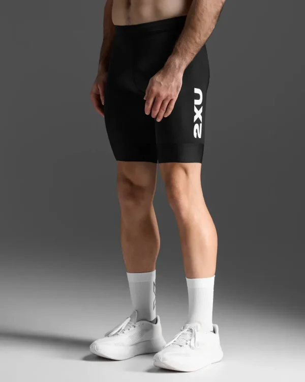 2XU Men Aero 9 Inch Tri Shorts - Black / White - Image 2