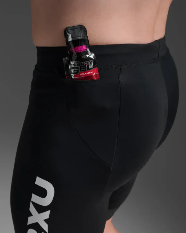 2XU Men Aero 9 Inch Tri Shorts - Black / White - Image 3