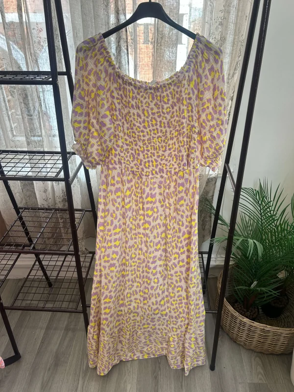 Leopard Print Shirred Waist Maxi Dress - Image 5