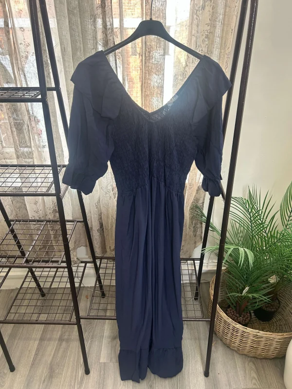 Frill Sleeve Shirred Waist Maxi Dress - Image 3