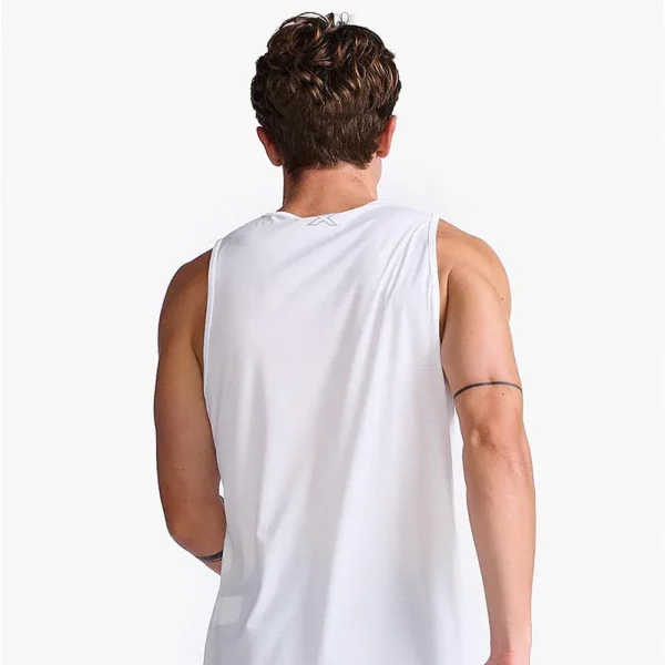 2XU Men Aero Tank - White / Silver Reflective - Image 3