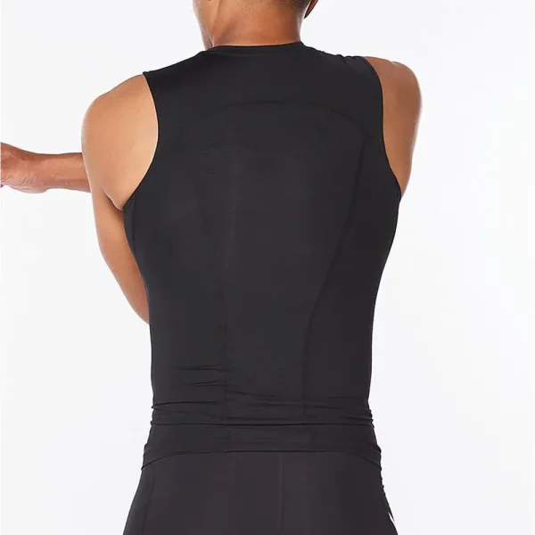 2XU Men Core Compression Sleeveless - Black / Silver - Image 2