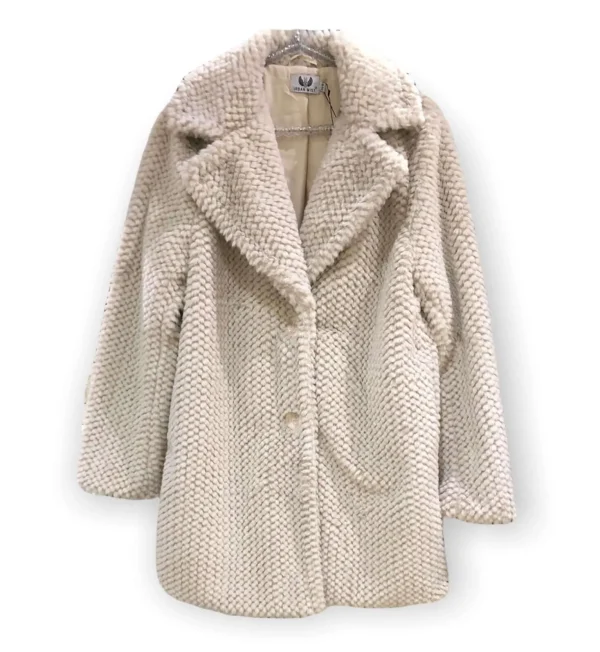 Waffle Effect Faux Fur Coat - Image 3