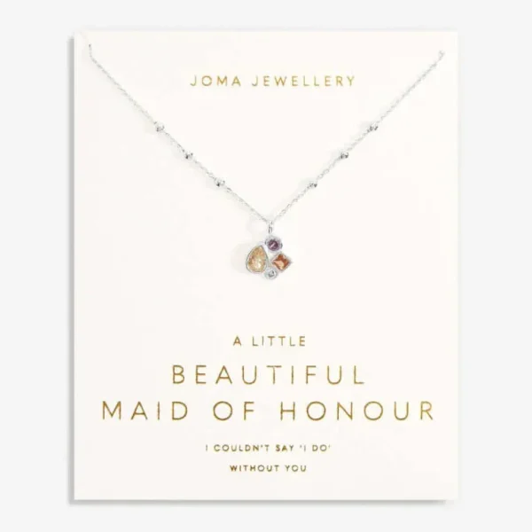 Joma Jewellery Bridal A Little 'Maid Of Honour' Necklace In Silver Plating