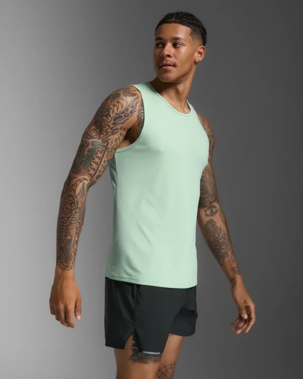 2XU Men Aero Tank - Digital Mint / Black Reflective - Image 2