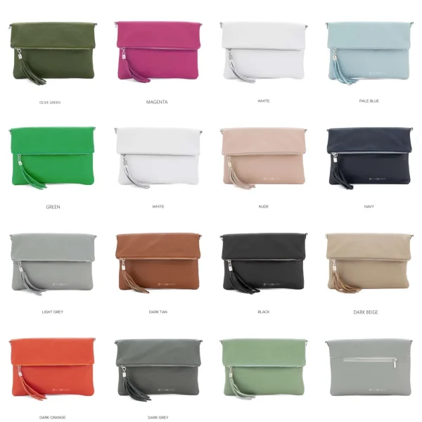 Real Leather Folded Pouch Bag