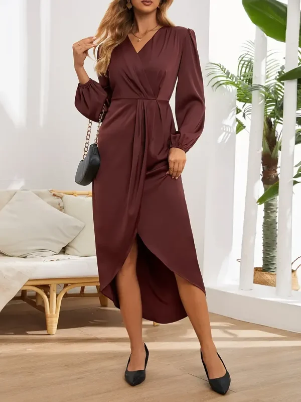 Yanna - elegante zijden v-hals jurk - Image 4
