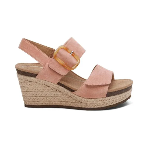 Aetrex Women's Ashley Espadrille Wedge Rose - Image 2