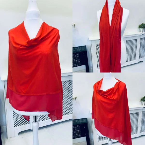 Chiffon Edged 3 in 1 Ladies Poncho - Image 11